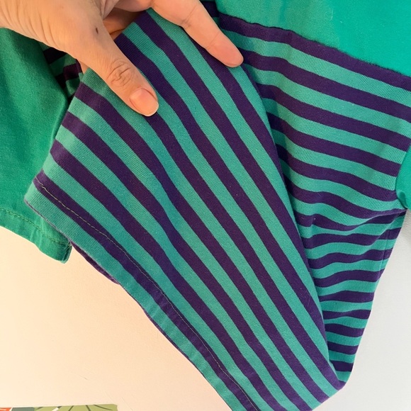 Vintage Green and Blue Striped Kids Shirt - Picture 3 of 6